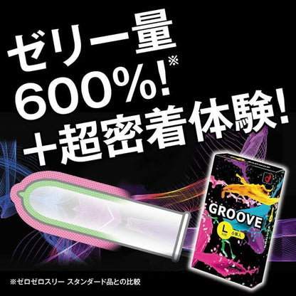 岡本 GROOVE 雙重啫喱 大碼安全套-6片(日本限定版)