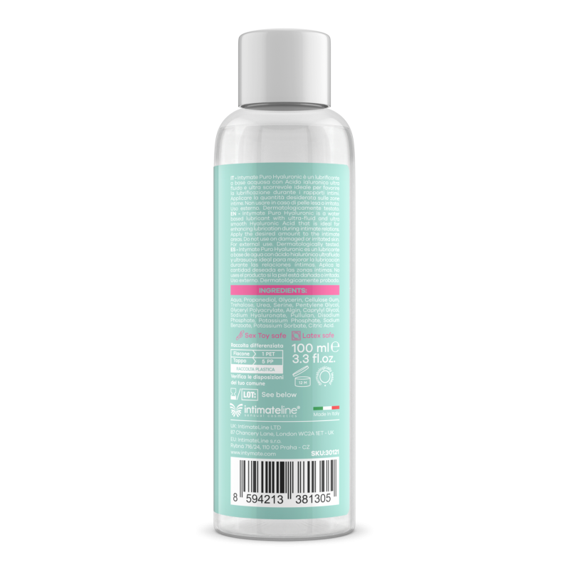 Intimateline Intymate Puro Hyaluronic透明質酸水性潤滑劑100ml