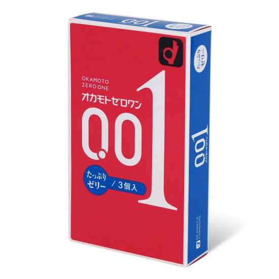 Okamoto 0.01 Plenty of Jelly 3's Pack PU Condom