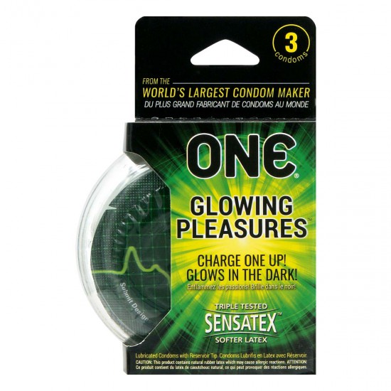 ONE Glowing Pleasures 3's Latex Condom